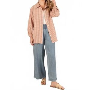 NEW BEFORE YOU charlotte gingham top in orange/white